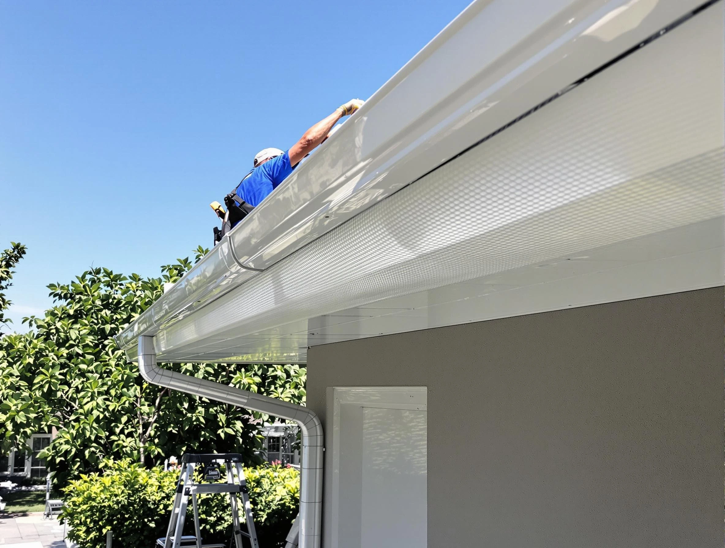 Debris-free gutter guard system by Parma Heights Roofing Company in Parma Heights, OH